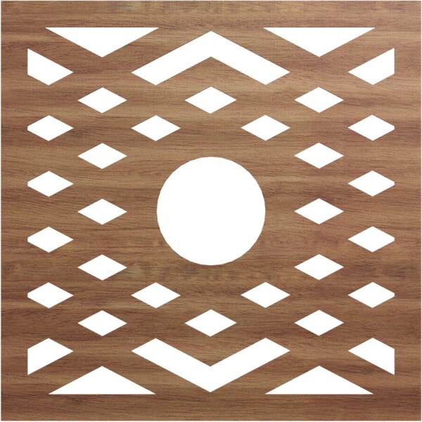 Ekena Millwork Chevron Wood Fretwork Pierced Ceiling Medallion, Walnut, 40"OD x 10 3/8"ID x 3/8"T CMWP40X40X0375CHWA - main